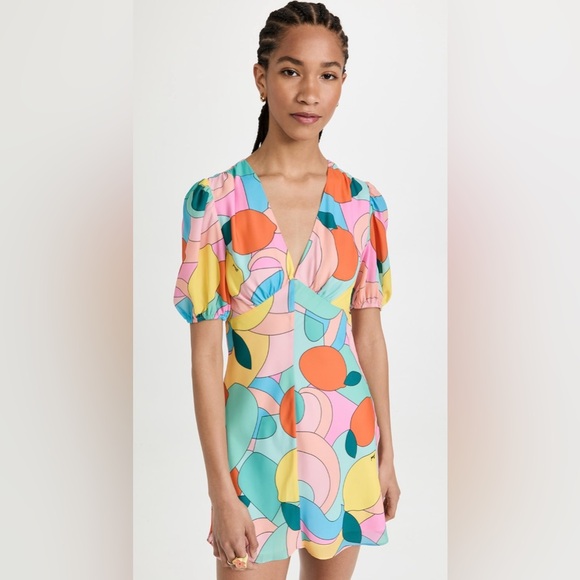 NWOT - STAUD - Mini Milla Dress - Citrus Kaleidoscope - Size 10 - Picture 9 of 10